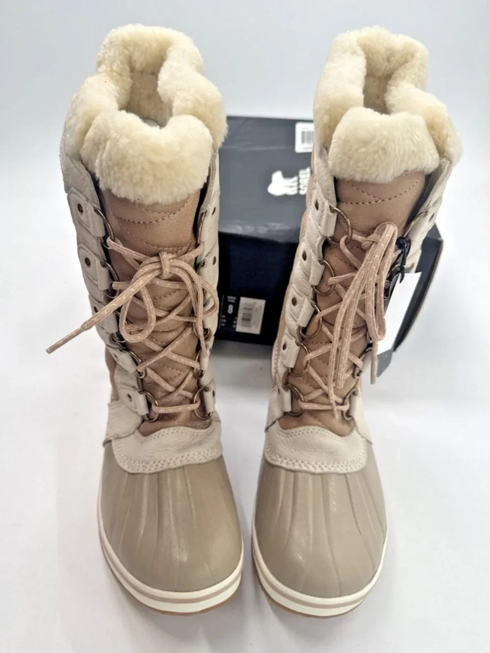 Sorel Tofino II Luxe Natural Tan Boots Womens 8 Winter Faux Fur Snow Ski NEW